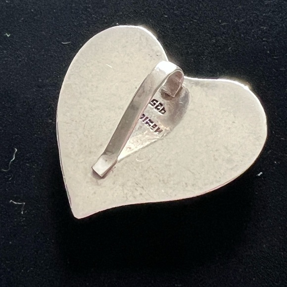Sterling Silver Vintage Taxco sterling silver heart pendant - Picture 4 of 5